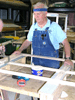 JPEG 105KB - Jerry Southerland clamps it tight until the glue sets.
