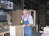 JPEG 90KB - Richard Brewer is getting to be an expert at finishing drawers.