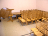 JPEG 97KB - Finished chairs and tables ready for use.  We didn't build these chairs; they were unfinished when we got them.
