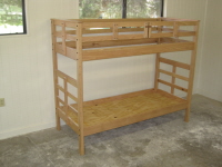 A finished bunk bed and yes, it is narrower than we normally make.