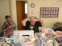 Freda Berry is literally pulling her hair trying to quilt.