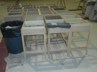 We built a batch of writing tables for the camp's motel units.