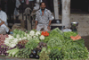 JPEG 56KB - This is a local vegetable stall.  Since many Indians are vegetarians, they have many different types of vegetables to which we are not accustomed.